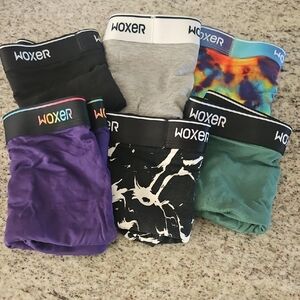 Woxer Boxer Briefs in Purple, Gray, Black, and Green